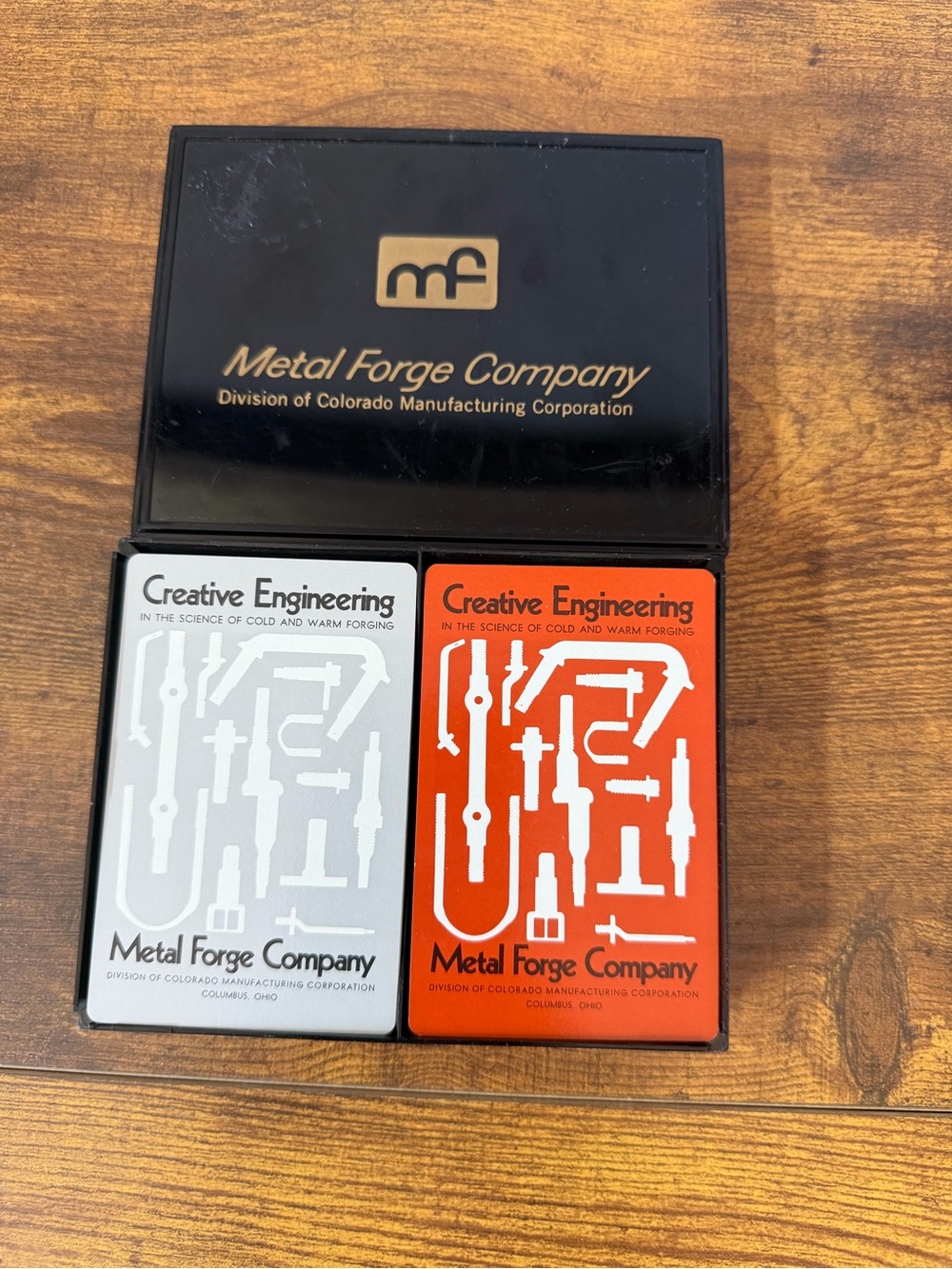Vintage Metal Forge Brown & Bigelow Industrial Advertising Playing Cards 2 Deck